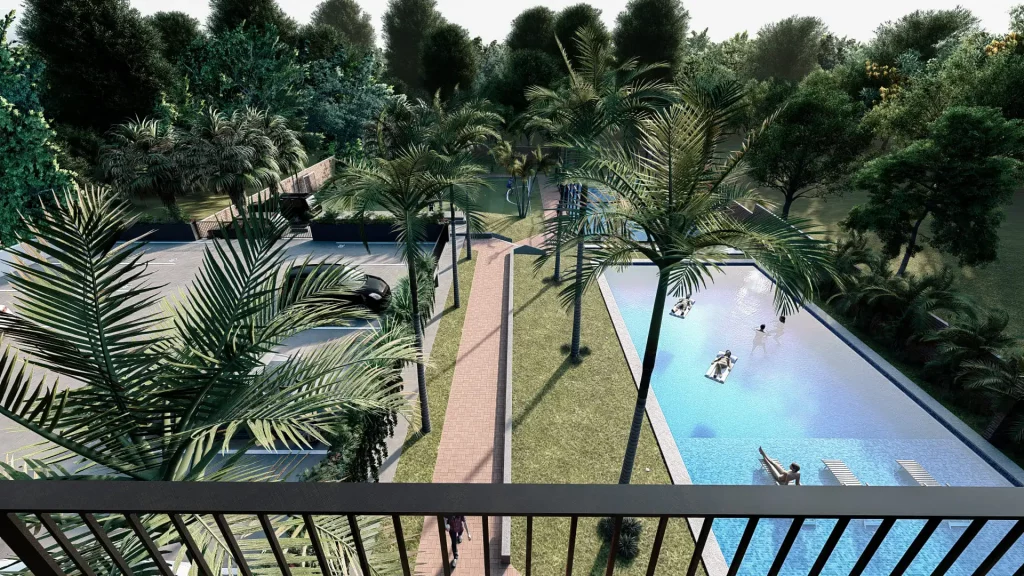 piscina, parqueadero, zonas verdes